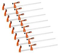 VEVOR Serre-joints à Barre 8 PCS Pince en F Ouverture 91,4 cm Force 272 kg, Système Autobloquant, Patins Plastiques, Poignée Ergonomique, Fonte de Qualité et Acier au Carbone, Travaux du Bois et Métal