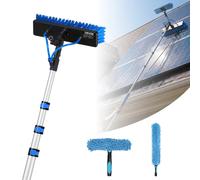 VEVOR LW4-6m(30CM)-EU - Perche télescopique 6 m - Brosse rotative 30 cm - Tuyau 20 m