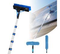 VEVOR LW5-7.3m(30CM)-EU - Perche télescopique 6-24 pieds - Brosse 30 cm rotative 180° - Tuyau 20 m