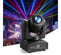 VEVOR Lyre LED à Tête Mobile 30 W, Projecteur RGB et Jeux de Lumière pour DJ, 8 Gobos et 8 Couleurs, Rotation 540° et Inclinaison 270°, Contrôle DMX, Activation Sonore, pour Mariage, Fête et Spectacle