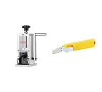 VEVOR Machine à Dénuder Manuelle 1,5-25 mm Dénudeur Câble avec Manivelle Dénudeuse & JOKARI 10282 Couteau à dégainer, Jaune Multicolore