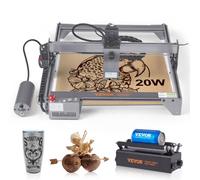VEVOR Machine à Graver Laser 20 W Graveur Laser Grande 64x58x27 cm Surface de Travail 40x40 cm Vitesse de Mouvement 10000 mm/min Point Comprimé Rouleau Rotatif Découpe Laser pour Bois Certains Métaux