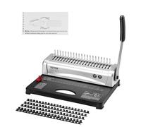 VEVOR Machine à relier à peigne 21 trous – 450 feuilles – 100 peignes 9,5 mm – A4/A5/Letter