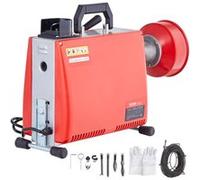 VEVOR Machine nettoyage drain sectionnelle 66FT x 5/8" , tarière 250W, pour tuyaux 1,6" à 4".