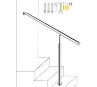 VEVOR Main courante 1 marche Rampe d'escalier en acier inoxydable pour l'intérieur ou l'extérieur Rampes de marches Mains courantes en métal pour marches, 150 x 80 cm, argent