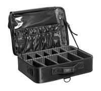 VEVOR Mallette de Maquillage 3 Niveaux Boîte de Rangement Transport Pratique avec Poignées, Sangle, Trousse Maquillage Professionnelle Imperméable Oxford Cadeau de Maquillage pour Femmes Filles, Noir