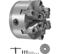 VEVOR Mandrin à 6 mors 160 mm Mandrin à centrage automatique Plage de serrage 3-145 mm HT300 Matériau pour tour à bois métal