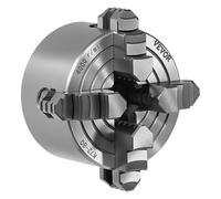 VEVOR Mandrin de Tour à 4 Mâchoires, 80 mm, Mandrin 4 Mors Plage de Serrage 5-80 mm, Mors Réversibles, en Fonte HT300, avec Vis de Fixation n T, Interne et Externe, pour Tours à Bois et Métal