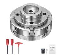 VEVOR Mandrin de Tour à Bois 100 mm Mandrin de Tour à 4 Mors Autocentrant pour Tournage Bois avec Adaptateur 1 pouce x 8 TPI, Acier Haute Dureté Finition Nickelée, Serrage Intérieur Support Extérieur
