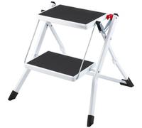 VEVOR Marchepied Pliable Capacité 150 kg Escabeau à 2 Marches en Acier Tabouret Large Multi-usage avec Surface et Patins Antidérapants pour Adultes, Tout-petits, Maison, Cuisine, Bureau, Camping-cars