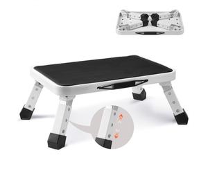VEVOR Marchepied Pliable Capacité 150 kg Marche Pied à 1 Marche en Acier 3 Hauteurs Réglables Tabouret Antidérapant Portable pour Tout-petits, Adultes, Bureau, Camping-cars, Salles de Bains, Maison
