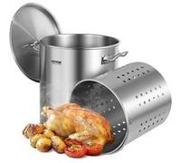 VEVOR Marmite SP354003S 39,7 L – Acier inoxydable, Ø35×H41 cm, Couvercle, Passoire, Poignée