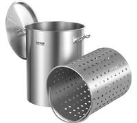 VEVOR Marmite à soupe en acier inoxydable 34 L Marmites à grande capacité, Marmite à sauce de qualité commerciale, traitement de ponçage, pour cuire à la vapeur, bouillir ou rôtir, Argent