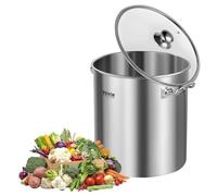 VEVOR Marmite en Acier Inoxydable 22,7 L avec Couvercle et Poignée, Faitout Robuste de Qualité Commerciale, Pot de Cuisson avec Traitement de Ponçage, Marmite Traiteur pour Grands Événements, Argent