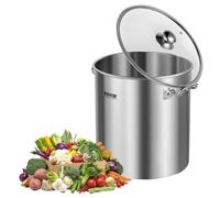 VEVOR Marmite en Acier Inoxydable 22,7 L avec Couvercle et Poignée, Faitout Robuste de Qualité Commerciale, Pot de Cuisson avec Traitement de Ponçage, Marmite Traiteur pour Grands Événements, Argent