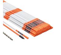 VEVOR Marqueurs d'Allée Lot de 50 Piquets à Neige Fibre de Verre Orange 0,78x121,5 cm Grande Visibilité Bande Réfléchissante Foret Acier d'Installation 30 cm Gants de Protection pour Parkings, Allées