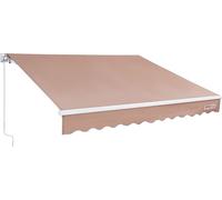 VEVOR Marquise de balcon 4x2,4 bras articulés Marquise réglable en hauteur de 2,4 à 3,7m Marquise à pinces Rentrable Acier Aluminium 280G revêtementPolyuréthanedouble face Marquise solaire Balcon Marq