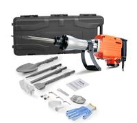 VEVOR Marteau de Démolition 2200 W Marteau-Piqueur 66 J 1350 BPM Marteau Perforateur avec 4 Burins Remplaçables Poignée Rotative 360° Anti-Vibration Brise-Béton pour Burinage Construction Plomberie