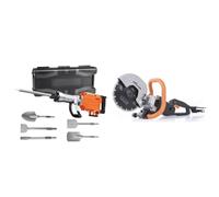 VEVOR Marteau de Démolition 2200 W Marteau-Piqueur 66 J 1350 BPM Marteau Perforateur & Evolution R230DCT Scie circulaire 230 mm - Moteur 2000W, pas de gaz, coupe de 90 mm