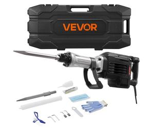 VEVOR Marteau Piqueur de Démolition 3000 W, Burineur Électrique 1700 BPM, Brise-béton avec Burin Pointu, Mallette de Transport, Gants, Lunettes de Protection, pour Burinage Construction Destruction