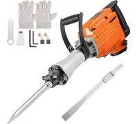 VEVOR Marteau-piqueur électrique, 1500 W, marteau-piqueur électrique, concasseur, 65 A, marteau-perforateur de démolition avec poignée ergonomique rotative à 360° pour béton