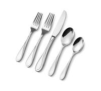 VEVOR Ménagère 45 pièces, couverts en acier inoxydable de qualité alimentaire, finition polie miroir, lavables au lave-vaisselle, avec couteau, fourchette, cuillère, pour cuisine, maison, 8 personnes
