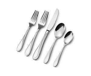VEVOR Ménagère 45 pièces, couverts en acier inoxydable de qualité alimentaire, finition polie miroir, lavables au lave-vaisselle, avec couteau, fourchette, cuillère, pour cuisine, maison, 8 personnes