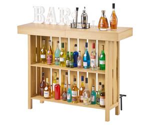 VEVOR Meuble Bar 3 Niveaux, Bar de Salon en Bois et en Métal, pour Cuisine Salon Maison Pub Bistro Cave, Comptoir de Bistro avec Rangement et Repose-pieds, Buffet Cuisine Ouvert avec Pieds Réglables
