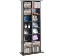 VEVOR Meuble de Rangement Multimédia, Étagère pour DVD à 8 Couches Capacité 464 CD, Armoire à DVD 16 Compartiments, Stockage la Musique, les Films, les Jeux Vidéo ou les Collections de Souvenirs