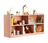 VEVOR Meuble de Rangement pour Enfants 2 Niveaux, Bibliothèque à 5 Cases, Étagère de Rangement pour Enfants Mobile, Organisateur des Jouets Livres pour Maison Salle de Classe Garderie École Maternelle