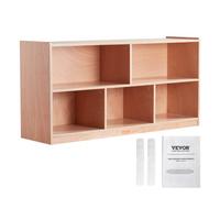 VEVOR Meuble de Rangement pour Enfants 2 Niveaux, Bibliothèque à 5 Cases, Étagère de Rangement pour Enfants Mobile, Organisateur des Jouets Livres pour Maison Salle de arderie École Maternelle