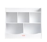VEVOR Meuble de Rangement pour Enfants 3 Niveaux, Bibliothèque à 5 Cases, Étagère de Rangement en Bois Blanc, Organisateur des Jouets Livres pour Maison Salle de Classe Garderie École Maternelle