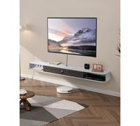VEVOR Meuble TV flottant, 180 cm, console multimédia murale avec passe-câbles, étagère TV flottante moderne en panneaux de particules avec rangement, pour lecteur DVD, décodeur, console de jeux, blanc