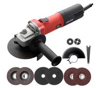 VEVOR Meuleuse d'Angle Ø 125 mm 1500 W 7 A Disqueuse Électrique Filaire | Pour Meulage et Coupe du Métal, 6 Vitesses Variables 0-11000 tr/min, avec 2 Disques à Tronçonner, 2 à Meuler et 2 à Lamelles