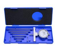 VEVOR Micromètre de Profondeur 0-22 pouces Jauge de Profondeur Résolution de 0,001 pouce Outil de Mesure Mécanique de Précision 0,001 pouce pour Rainures, Décalages, Trous, avec 4 Enclumes, 6 Tiges