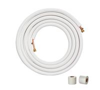 VEVOR Mini lignes divisées 7,6 m tubes cuivre 9,53 mm 15,875 mm diamètre extérieur isolation triple couche pour mini climatiseur divisé, équipement réfrigérant, pompe chauffage, CVC bandes d'emballage