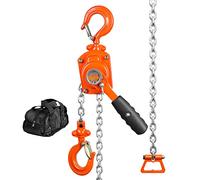 VEVOR Mini Palan à Levier Manuel 0,5 T Palan à Chaîne à Cliquet Manutention Levage 1,4 m Acier Carbone G80 Frein Weston Double Cliquet Guidage Chaîne Crochet 360° pour Marchandises Garage Quai Usine