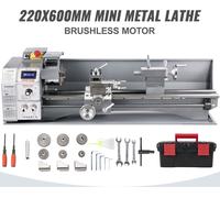 VEVOR Mini tour 220x600mm Tour métal 750W Mini tour pour usinage métal Tour métal précis facile à utiliser