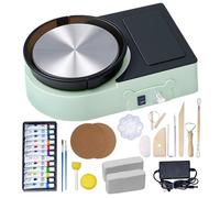 VEVOR Mini Tour de Potier Électrique, Roue de Poterie avec Plateau Tournant de 158 mm, Rotation Avant et Arrière, Vitesse Réglable, avec Outils de Façonnage, pour Artisanat, Bricolage Domicile, Vert
