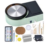 VEVOR Mini Tour de Potier Électrique, Roue de Poterie avec Plateau Tournant de 158 mm, Rotation Avant et Arrière, Vitesse Réglable, avec Outils de Façonnage, pour Artisanat, Bricolage Domicile, Vert