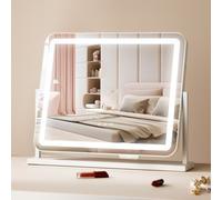 VEVOR Miroir de Maquillage Hollywood Lumineux, 3 Modes Éclairage de Couleur, Miroir Cosmétique Studio Lumière LED, Grossissement 5X, Port USB, Contrôle Tactile Intelligent, Rotation 360°, 547x447 mm