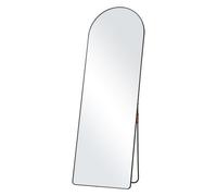 VEVOR Miroir pleine longueur arqué, 1650x558 mm, grand miroir de sol mural à suspendre en verre trempé avec support, cadre en alliage d'aluminium, miroir de dressing complet pour salon, chambre, noir