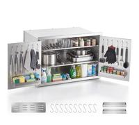 VEVOR Module Cuisine Extérieure 76x52x52 cm, Placard Encastrable 3 Niveaux | Pour Îlot Barbecue Bar de Terrasse, En Inox Résistant, Meuble de Rangement pour Cuisine d'Été, Avec Rangment en Contre-porte