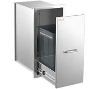 VEVOR Module Cuisine Extérieure Coulissant Tiroir pour Bac Poubelle en Inox, pour Îlot Barbecue Bar de Terrasse, Pour Bouteille de Gaz, Tiroir à Déchets de Cuisine d'Été 67x47x34 cm, Sans Poubelle