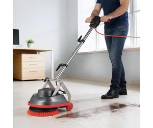 VEVOR Monobrosse, Nettoyeur de Sol à Brosse Rotative, pour Carrelage Parquet Moquettes, Laveuse Électrique 2 Roulettes, Cireuse et Poliseuse Vitesse 1900 tr/min Max., Câble 13 m, 3 Pads et 3 Brosses