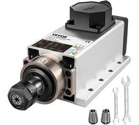 VEVOR Moteur de Broche Refroidi par Air Carré 2,2 kW Moteur Broche CNC 220 V Spindle Moteur Pince ER20 Moteur de Fraisage Refroidi par Air Moteur de Broche de Haute Vitesse Roulements en Céramique