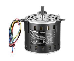 VEVOR Moteur Ventilateur Four, 1/5 CV, 1,45 A, 3 Vitesses 1100/900/700 tr/min, Diamètre d'Arbre 10 mm, Longueur d'Arbre 20 mm, ROT CCW à Partir de l'Extrémité de l'Arbre, Condensateur CBB60 8 μF/450 V