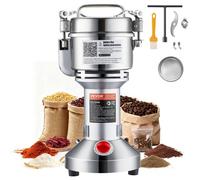 VEVOR Moulin à Épices Électrique 300 g, Broyeur à Grains Commercial 1500 W Haute Vitesse, Moulin à Farine en Acier Inoxydable, Type Droit, pour Moudre Rapidement Céréales Épices Herbes Poivres