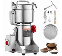 VEVOR Moulin à Épices Électrique 750 g, Broyeur à Grains Commercial 2000 W à Haute Vitesse, Moulin à Farine en Acier Inoxydable, Type Oscillant pour Moudre Rapidement Céréales Épices Herbes Cafés