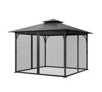 VEVOR Moustiquaire Tonnelle de 304,8x304,8x198,1 cm, Moustiquaire Gazebo Extérieur, avec Double Fermeture Éclair, Rideau de Tonnelle en Maille Anti-moucherons pour Jardin, Patio, Filet Uniquement